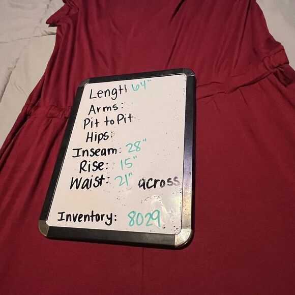 Lainab Burgundy Maroon Jumpsuit Jumper Drawstring Waist Short Sleeve Womens 2XL - Picture 11 of 11
